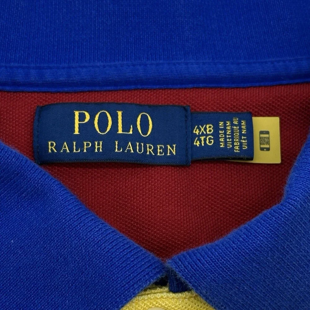 Polo Ralph Lauren Men's Size 4XB Colorblock Beach Volley 1967 Graphic Polo Shirt